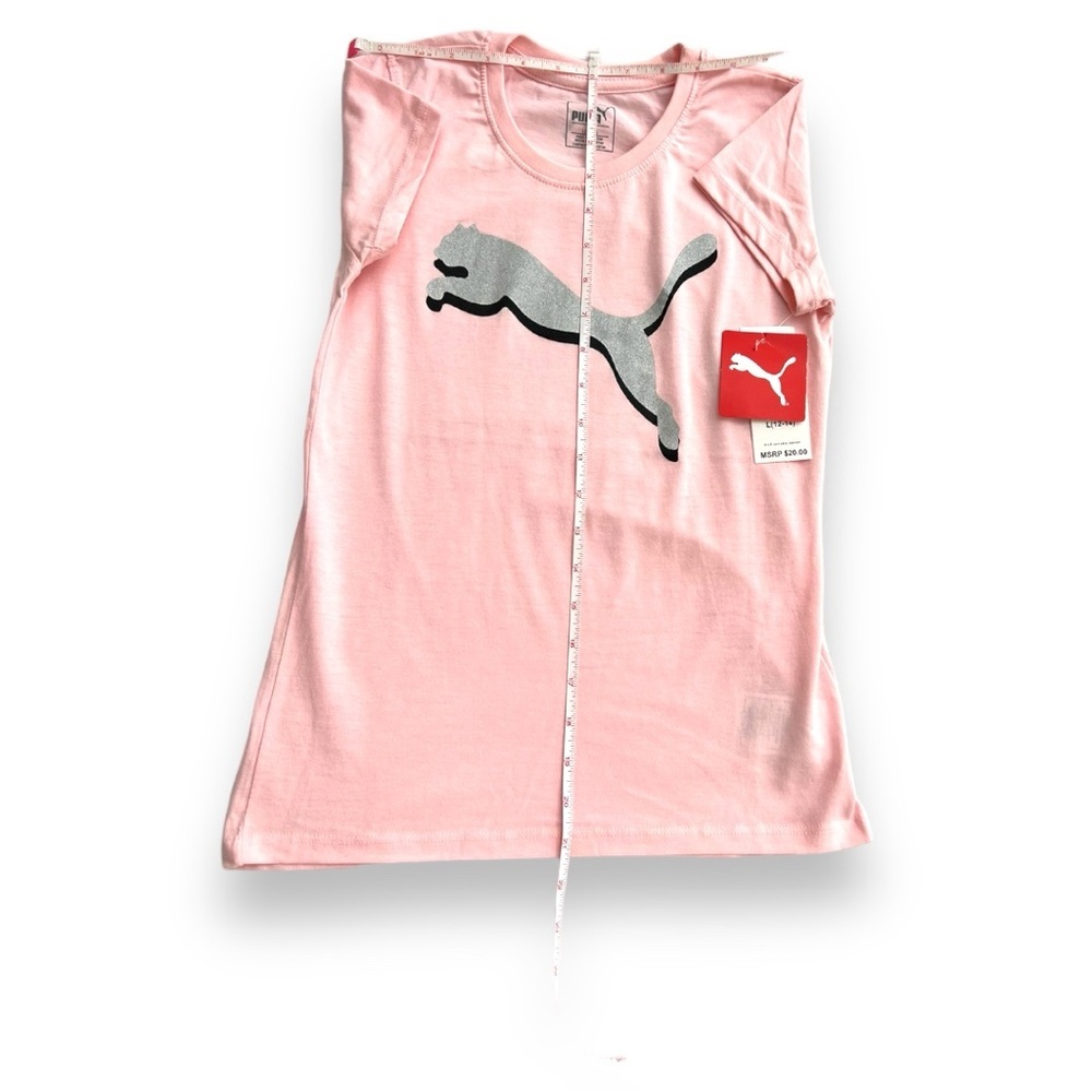 Puma Crystal Rose Logo Tee Girl Brand New With Tags